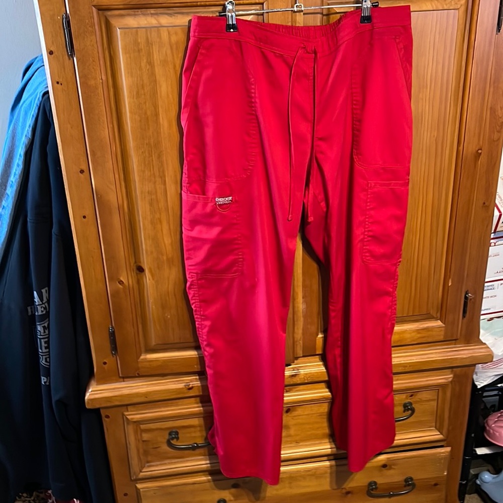 Red Cherokee Workwear Red Scrub Pants